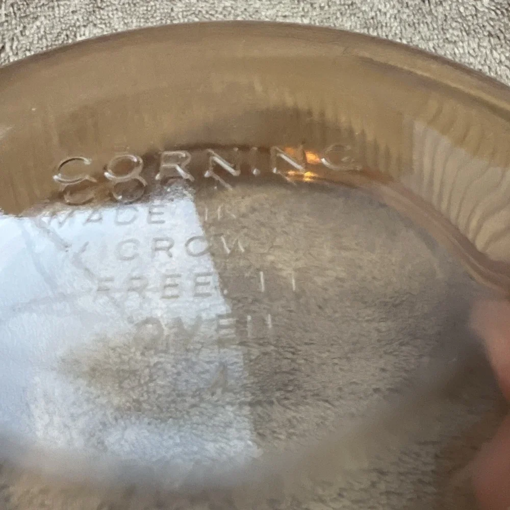 Vtg 2 Corning Ware Visions Amber Glass Bowls Storage 1 Pint‎ C-16-B